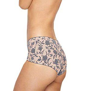 Gray Velvet Floral & & Nude Mesh Shortie Panty L